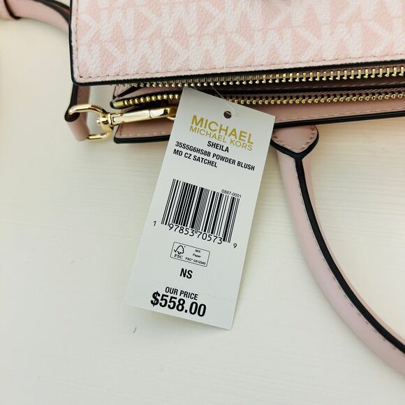 Michael Kors Purse & Wallet Sheila Medium Ombré Signature Satchel Powder Blush - Picture 9 of 12